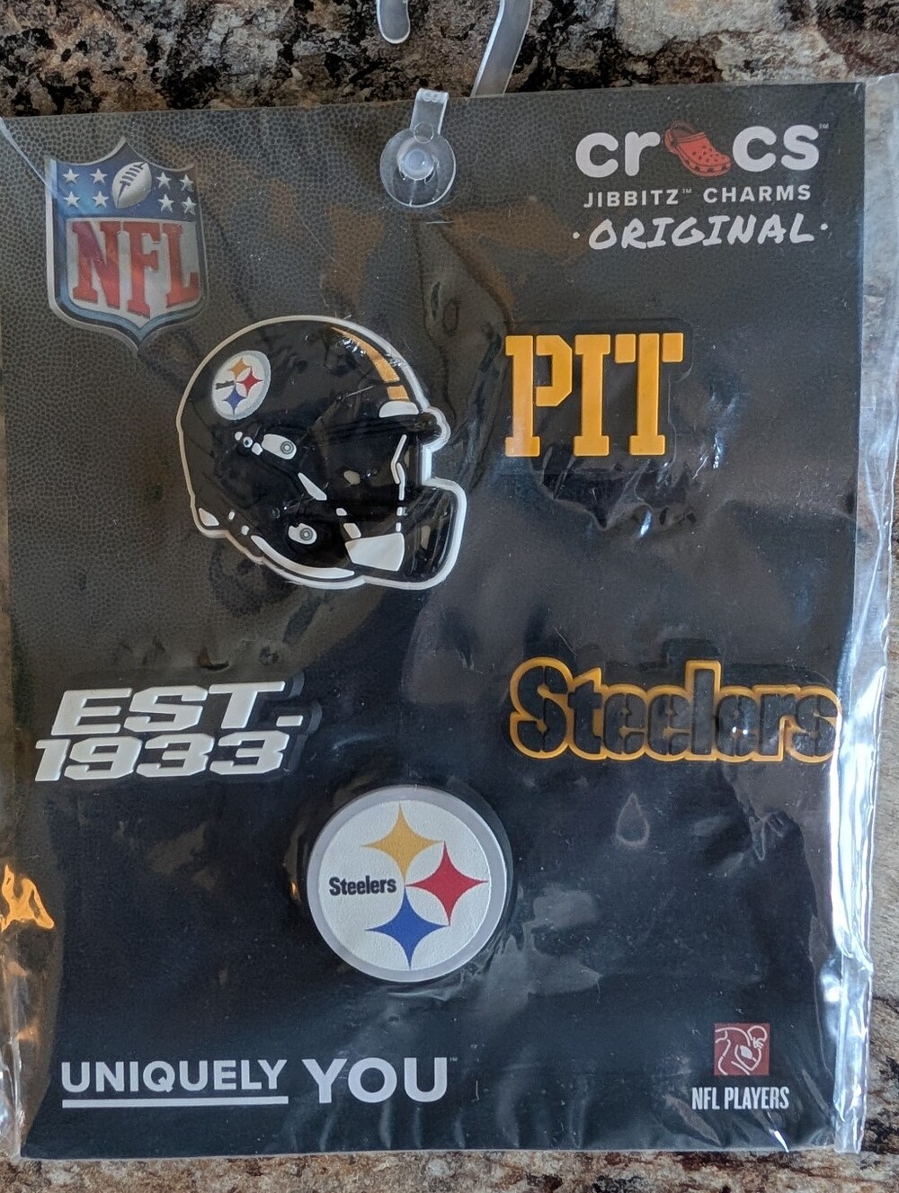 NWT Official Crocs NFL Pittsburgh Steelers Jibbitz Shoe Charms (5-Pack)NWT